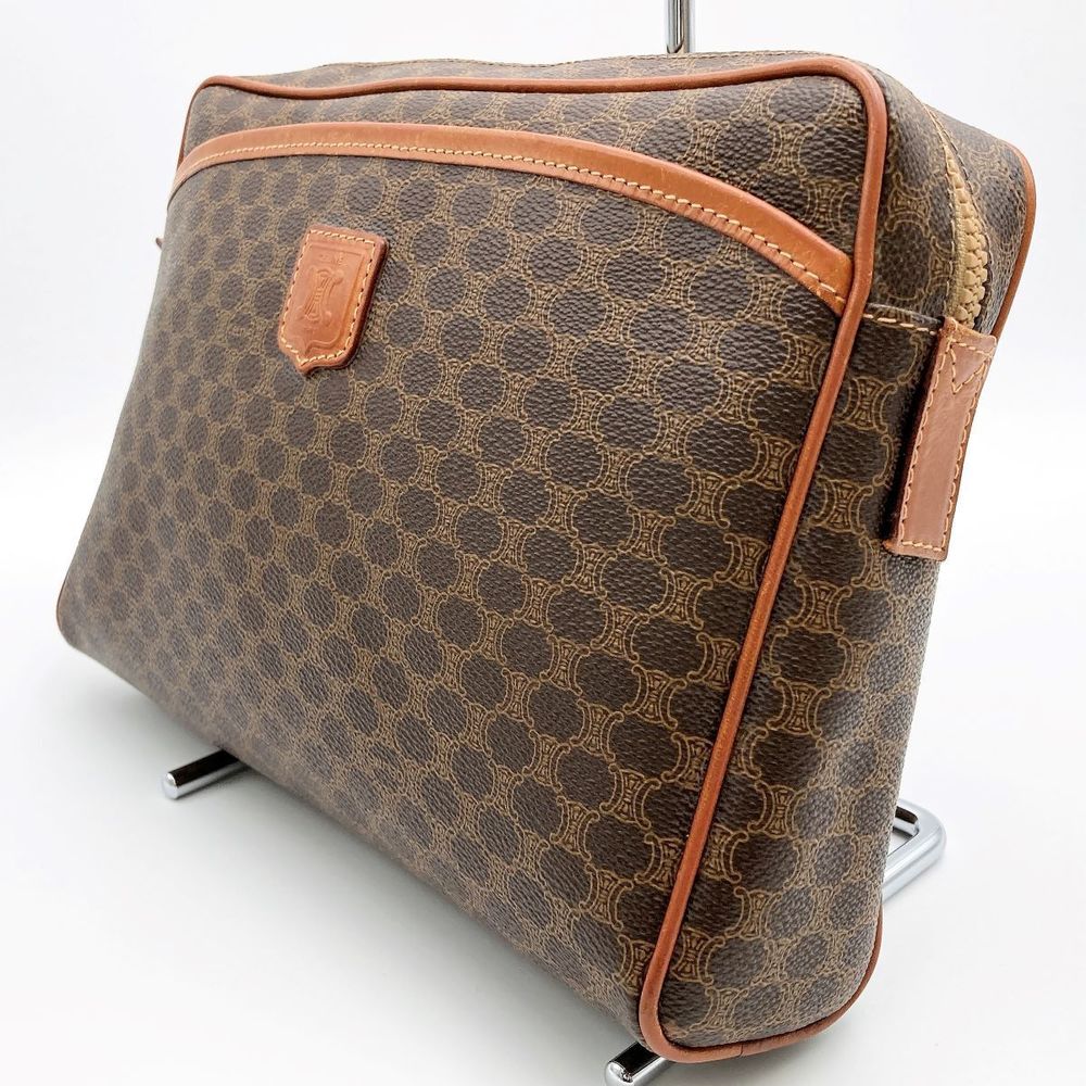 Celine Clutch Pouch Bag Macadam Pattern Brown - image 4